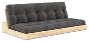 Antracytowa sztruksowa rozkładana sofa 196 cm Base – Karup Design