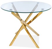 Stół okrągły AGIS 90x90 złoty SIGNAL