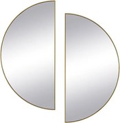 Zestaw 2 designerskich półokrągłych luster z metalu - Dł.50 x Wys.100 cm - złote - GAVRA