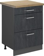 Szafka dolna do kuchni czarny beton 60x60x81.6 r-line