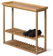 Regał na buty z półką z drewna dębowego Wireworks Hello Storage