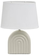Biało-beżowa lampa stołowa ceramiczna z tekstylnym kloszem (wysokość 31 cm) – Casa Selección