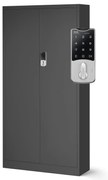 Biurowa szafa metalowa na akta DANIEL, 900 x 1850 x 400 mm, antracytowa