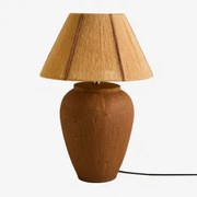 Lampa Stołowa Z Terakoty Verena Chocolate & Blk Frame & Naturalna Verena - Sklum