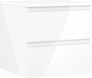 Mexen Orio szafka łazienkowa podumywalkowa 50 cm z blatem, 2 szuflady, biała połysk - 91A10-05047-2-BFFC00