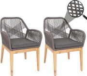 Krzesło ogrodowe MCW-H56b (zestaw 2 sztuk),  poduszki szary antracyt