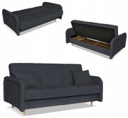 Kanapa sofa Merivo rozkładana wersalka f spania pojemnik Family grafitowa