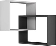 Nowoczesna półka ścienna – 68 x 68 x 60 cm – kolor biały i antracytowy – płyta wiórowa pokryta melaminą