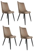 Zestaw krzeseł CYPRIAN VELVET 4 szt. beżowe ATOS