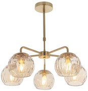 Endon 91969 - Żyrandol na pręcie DIMPLE 5xE14/25W/230V złoty