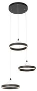 Lampa wisząca czarna okrągła w komplecie z LED 3-stopniowy ściemniacz 3-światła - LyaniDesignerski Oswietlenie wewnetrzne