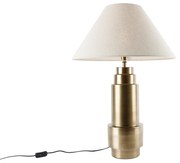 Lampa stołowa brązowy abażur z tkaniny beżowy 55 cm - Bruut