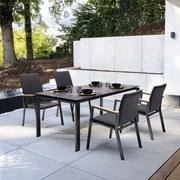 Krzesło ogrodowe z tekowymi podłokietnikami Rasmus antracytowe KETTLER 0106502-7010