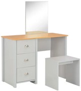 Szara toaletka nowoczesna z lustrem i stołkiem G6-R95