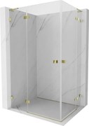 Mexen Lunar L Duo kabina prysznicowa uchylna lewa 90 x 80 cm, transparent, złota - 834L-090L-080P-50-00