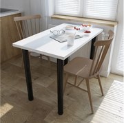 Stół do jadalni, kuchni, biura – mały stół w kolorze dąb artisan / biały, 80 x 60 cm, 100 x 60 cm