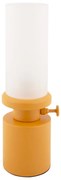 Lampa stołowa LED w kolorze ochry ze ściemniaczem i metalowo-szklanym kloszem (wysokość 29,5 cm) Camp – Leitmotiv