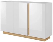 Komoda z półkami biały + dąb grandson W4-T77