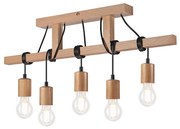Żyrandol natynkowy LEON 5xE27/60W/230V dąb