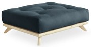 Podnóżek z niebieskim obiciem Karup Design Senza Natural/Petrol Blue