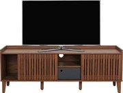 Stojak TV MCW-M48,  orzechowy wygląd, ciemnoszara szuflada
