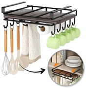 Wiszący organizer kuchenny z haczykami RAXIMO, czarny