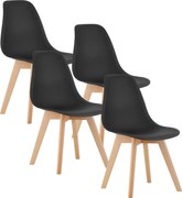 Komplet czarnych nowoczesnych minimalistycznych krzeseł 4 szt. Z6-R11