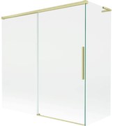 Mexen Rox L parawan nawannowy 2-skrzydłowy rozsuwany 160 + 70 x 150 cm, transparent, złoty szczotkowany - 8C9L-160-070-55-00