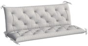 Outsunny Poduszka na Ławkę 3-Osobową 150x98x8 cm z Taśmami, Poduszka na Meble Ogrodowe i Huśtawkę Hollywoodzką, Jasnoszary