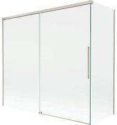 Mexen Rox parawan nawannowy 2-skrzydłowy rozsuwany 170 + 70 x 150 cm, transparent, nikiel szczotkowany - 8C9-170-070-97-00