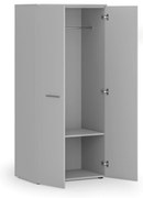 Szafa ubraniowa biurowa PRIMO GRAY, 1 półka, drążek do szafy, 800 x 500 x 1781 mm, szary
