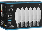 Mexen Nova 6x żarówka LED E14, C37, 8W, Zimna - 6500K, 840 lm - L102-E14-0865-01x06
