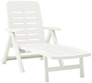Biały rozkładany leżak ogrodowy T3-M96
