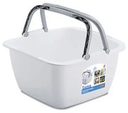 Plastikowa kwadratowa umywalka LUNA z uchwytami , 18,5 l
