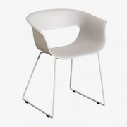 Krzesło Jadalniane Z Polipropylenu I Stali Alanys Biało-szary - Sklum