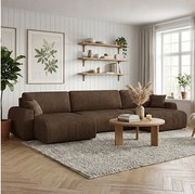 Stylowy narożnik rozkładany  ARIEL U 387x150x87 cm w tkaninie Velo 48 brązowej