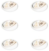 Zestaw 6 nowoczesnych reflektorów wpuszczanych, białe, bezramkowe - Impact 70