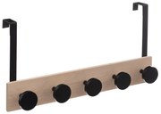 Wieszak na drzwi z 5 metalowymi haczykami, 50 cm