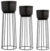 Eglo 428096 - ZESTAW 3x Metalowa doniczka OKAYAMA czarny