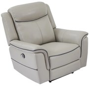 Fotel z elektryczną funkcją relax z jasnoszarej skóry - ADELIO