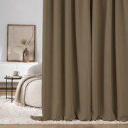 Zasłona zaciemniająca na taśmie marszczącej szaro-brązowy 140 x 280 cm 1 szt.