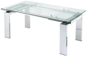 Stół do jadalni rozkładany LUBANA - Szkło hartowane i metal - Dla 8 – 10 osób