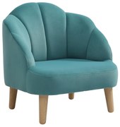 Fotel muszla dziecięcy z niebieskiego weluru - COBACA