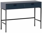 Granatowa toaletka konsola z lamelami, ryflowana 40x12x7 P6-A21