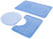 Stylowy niebieski komplet dywaników do łazienki w gracki wzór K1-C01