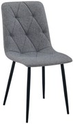 Ciemnoszare pikowane krzesło tapicerowane tkaniną T7-R85