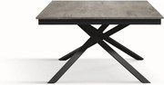 Drewniany stół, szary beton, antracytowa podstawa, 140x80-190x80cm - VOLPAIA