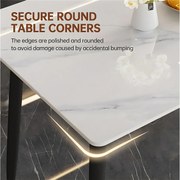 Stół jadalny prostokątny dla 6 osób - stół kuchenny z efektem marmuru 120x70cm