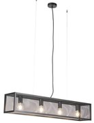 Inteligentna lampa wisząca w stylu industrialnym czarna w komplecie z 4 żarówkami WiFi A60 - Cage WirePrzemysłowy Oswietlenie wewnetrzne