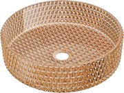 Mexen Aura szklana umywalka nablatowa 39 x 39 cm, różowe złoto - 24013968